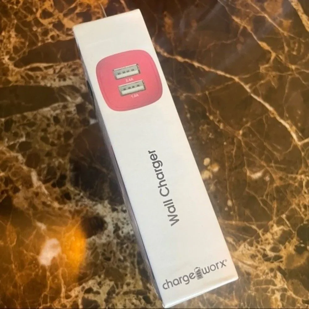 New Wall charger dual USB pink  For use of most smartphones and tablets